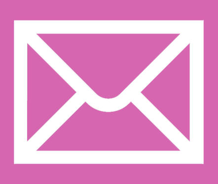 White envelope on pink background